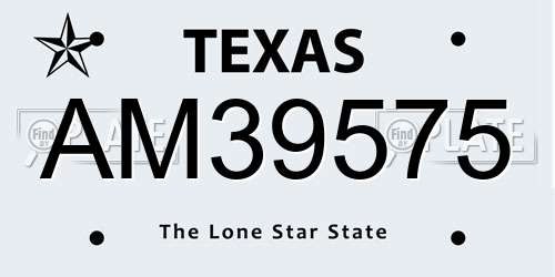 AM39575 Texas License Plate
