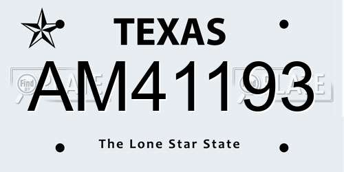 AM41193 Texas License Plate
