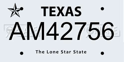 AM42756 Texas License Plate