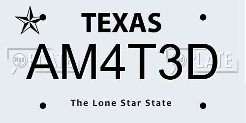 AM4T3D Texas License Plate