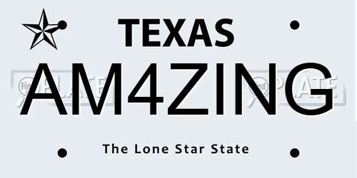 AM4ZING Texas License Plate