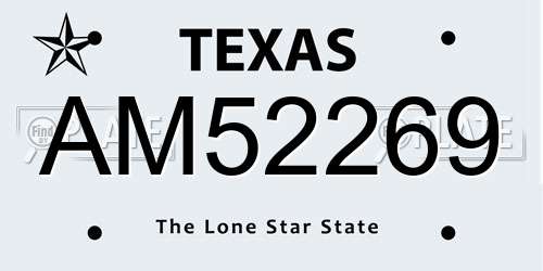 AM52269 Texas License Plate
