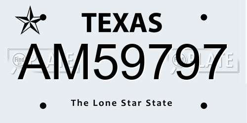 AM59797 Texas License Plate