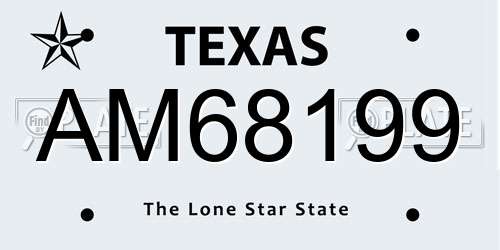 AM68199 Texas License Plate