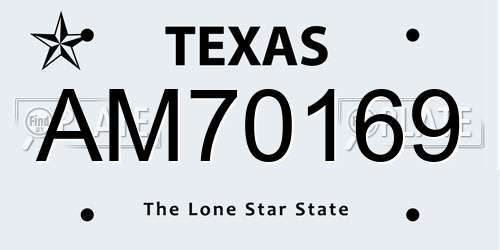 AM70169 Texas License Plate