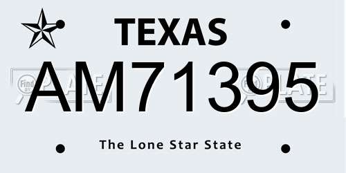 AM71395 Texas License Plate