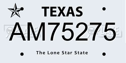 AM75275 Texas License Plate