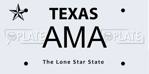 AMA Texas License Plate
