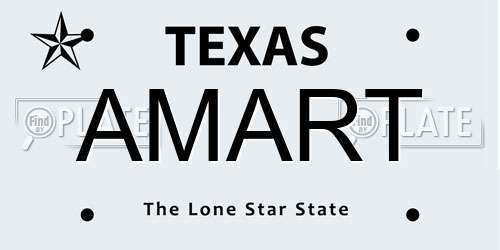 AMART Texas License Plate