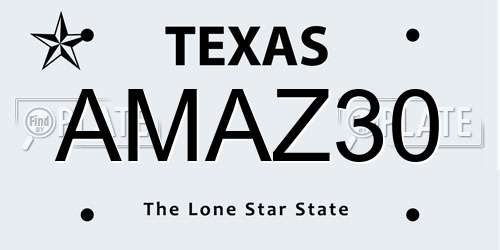 AMAZ30 Texas License Plate