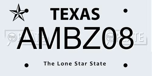 AMBZ08 Texas License Plate