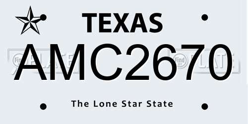 AMC2670 Texas License Plate