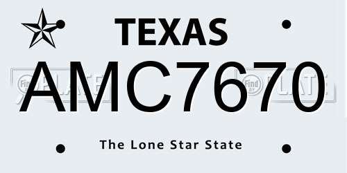 AMC7670 Texas License Plate