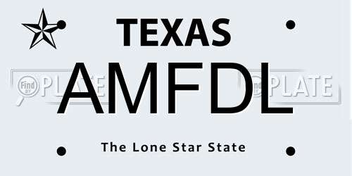 AMFDL Texas License Plate