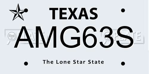 AMG63S Texas License Plate
