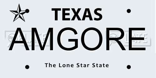 AMGORE Texas License Plate