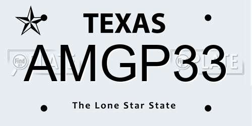 AMGP33 Texas License Plate