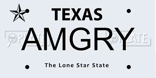 AMGRY Texas License Plate