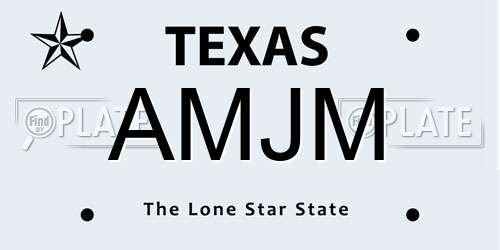 AMJM Texas License Plate