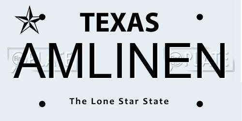 AMLINEN Texas License Plate