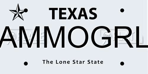 AMMOGRL Texas License Plate