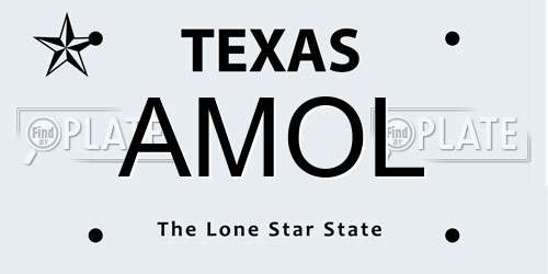 AMOL Texas License Plate