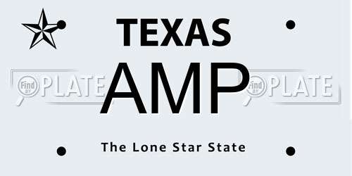 AMP Texas License Plate