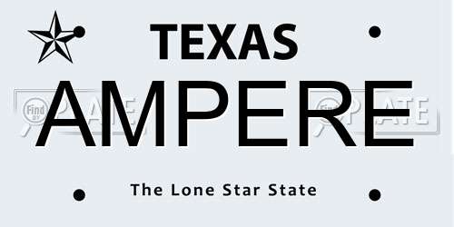 AMPERE Texas License Plate
