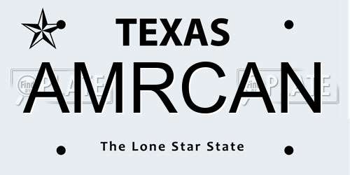 AMRCAN Texas License Plate
