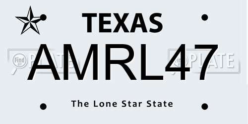 AMRL47 Texas License Plate