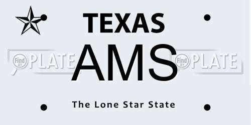 AMS Texas License Plate