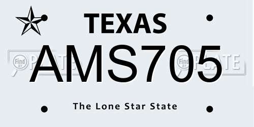 AMS705 Texas License Plate