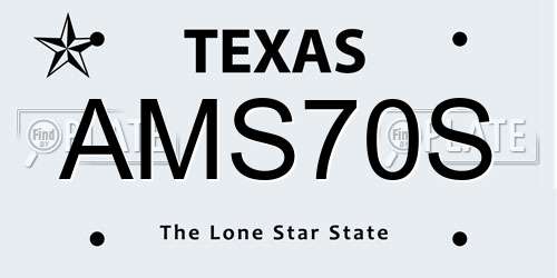 AMS70S Texas License Plate