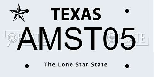 AMST05 Texas License Plate