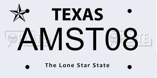 AMST08 Texas License Plate
