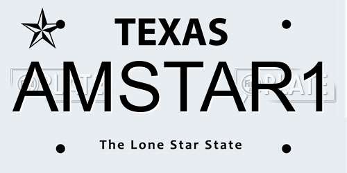 AMSTAR1 Texas License Plate