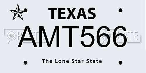 AMT566 Texas License Plate