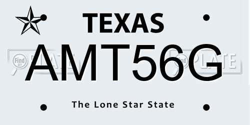 AMT56G Texas License Plate