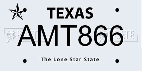 AMT866 Texas License Plate