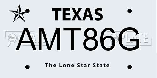 AMT86G Texas License Plate