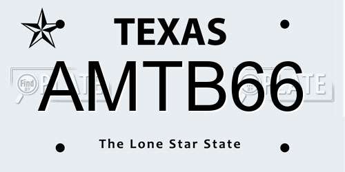 AMTB66 Texas License Plate