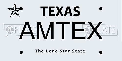 AMTEX Texas License Plate