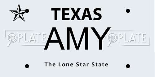 AMY Texas License Plate