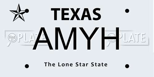AMYH Texas License Plate
