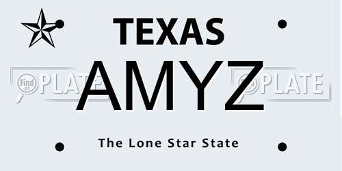 AMYZ Texas License Plate