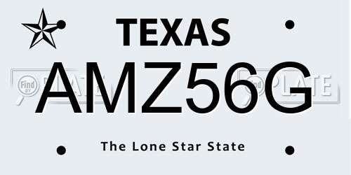 AMZ56G Texas License Plate