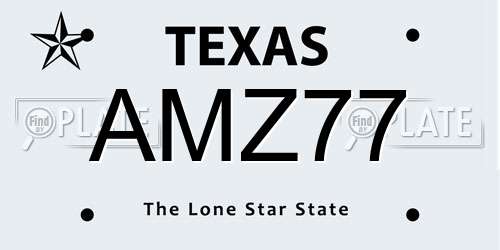 AMZ77 Texas License Plate