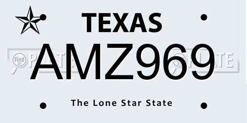 AMZ969 Texas License Plate