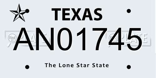 AN01745 Texas License Plate
