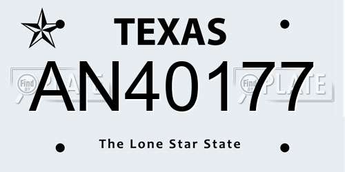AN40177 Texas License Plate